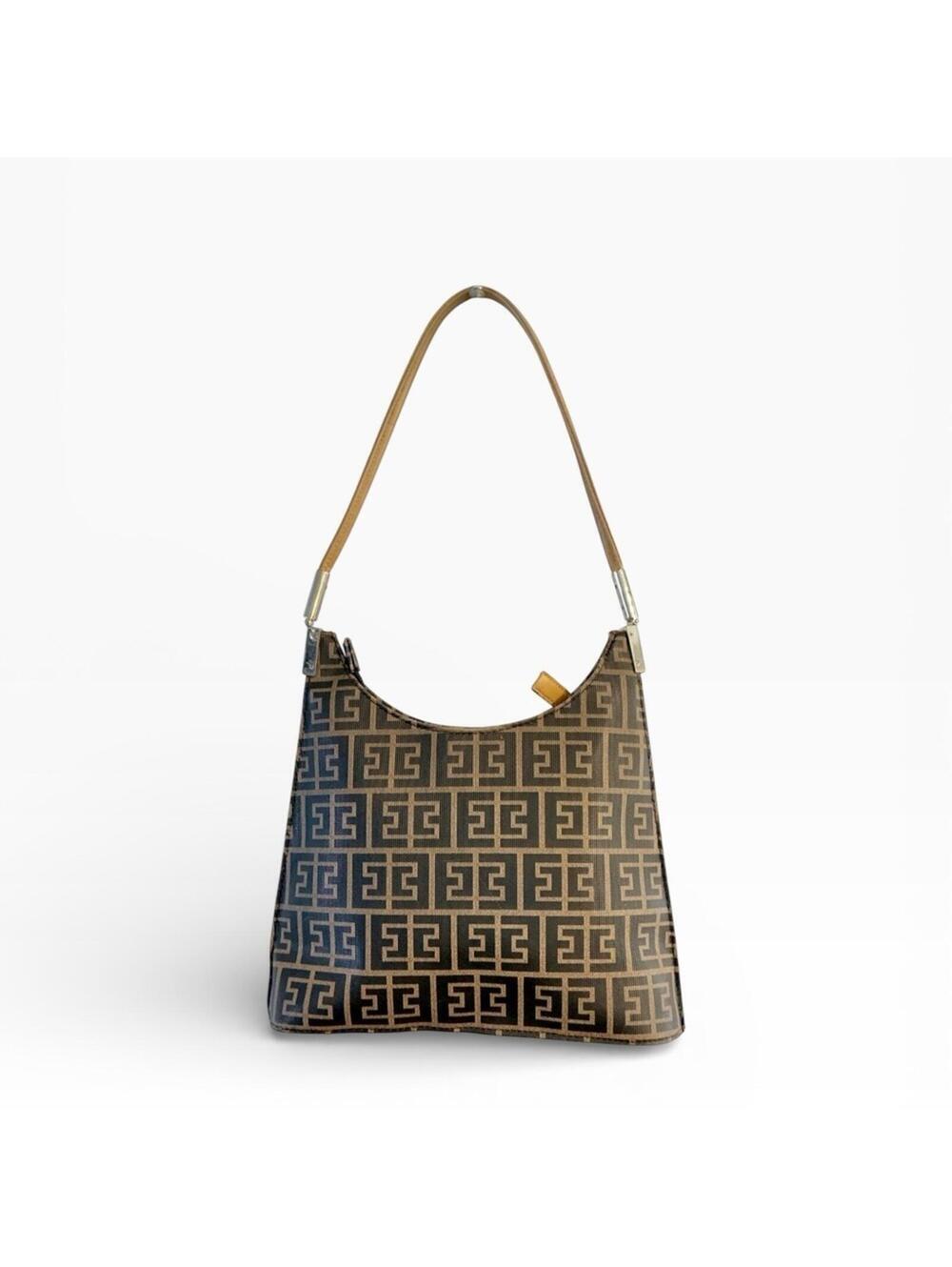 Designer Patterned Brown & Black Shoulder Bag